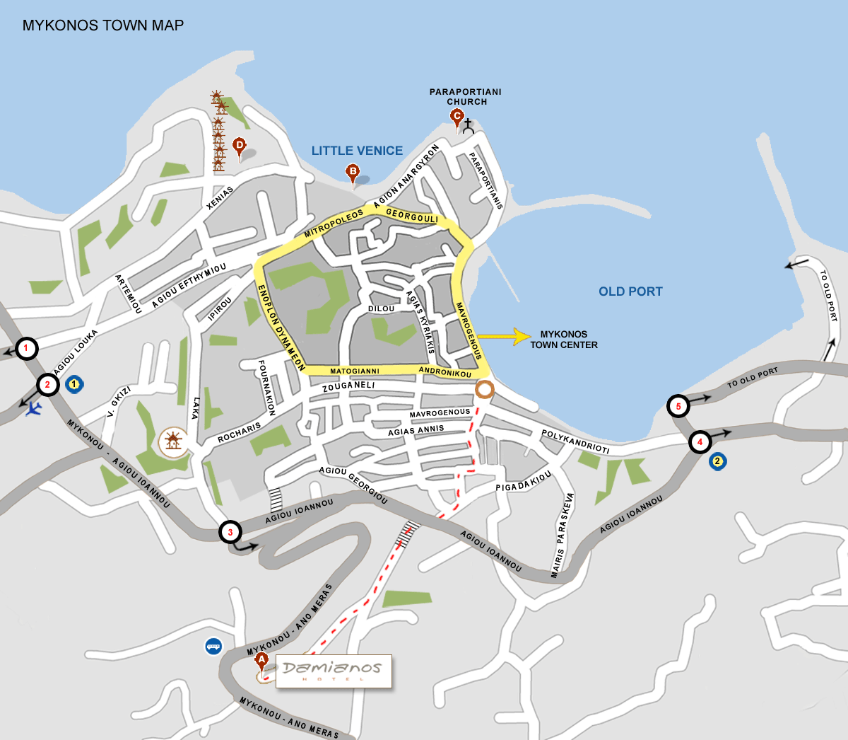 Mykonos Town Map