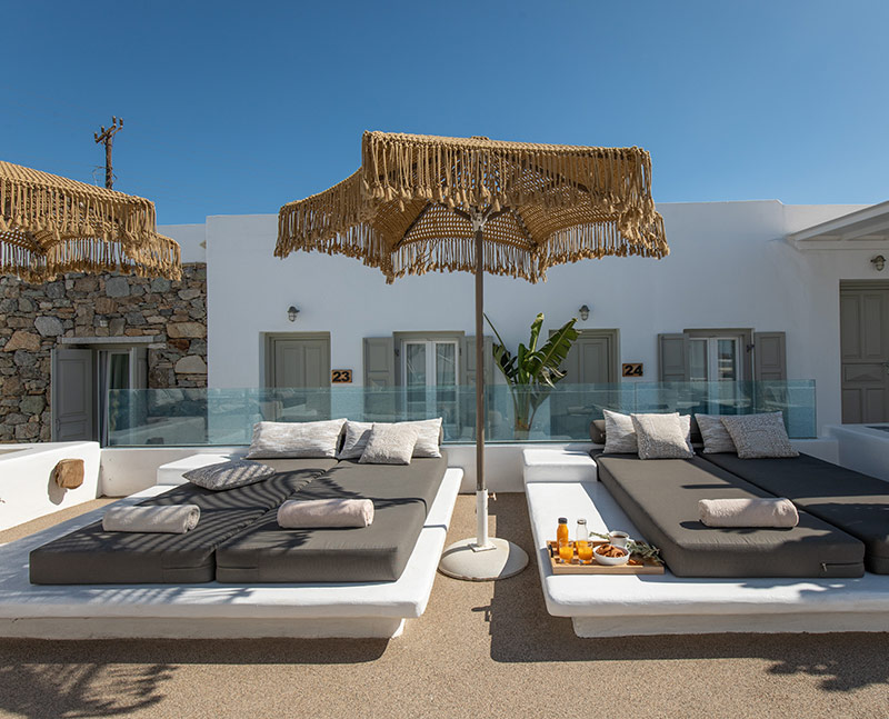 Relaxation by the Pool at Damianos Hotel Mykonos Town